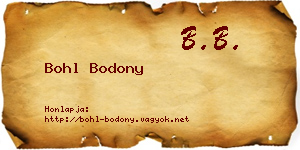 Bohl Bodony névjegykártya